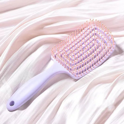 Brosse de Massage Élastique – Brosse à Démêler Creuse & Séchage Rapide
