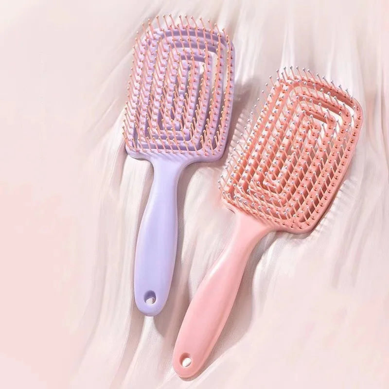 Brosse de Massage Élastique – Brosse à Démêler Creuse & Séchage Rapide