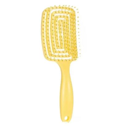 Brosse de Massage Élastique – Brosse à Démêler Creuse & Séchage Rapide