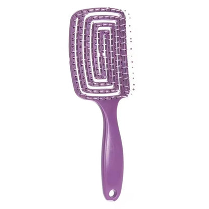 Brosse de Massage Élastique – Brosse à Démêler Creuse & Séchage Rapide