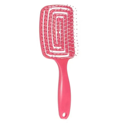 Brosse de Massage Élastique – Brosse à Démêler Creuse & Séchage Rapide