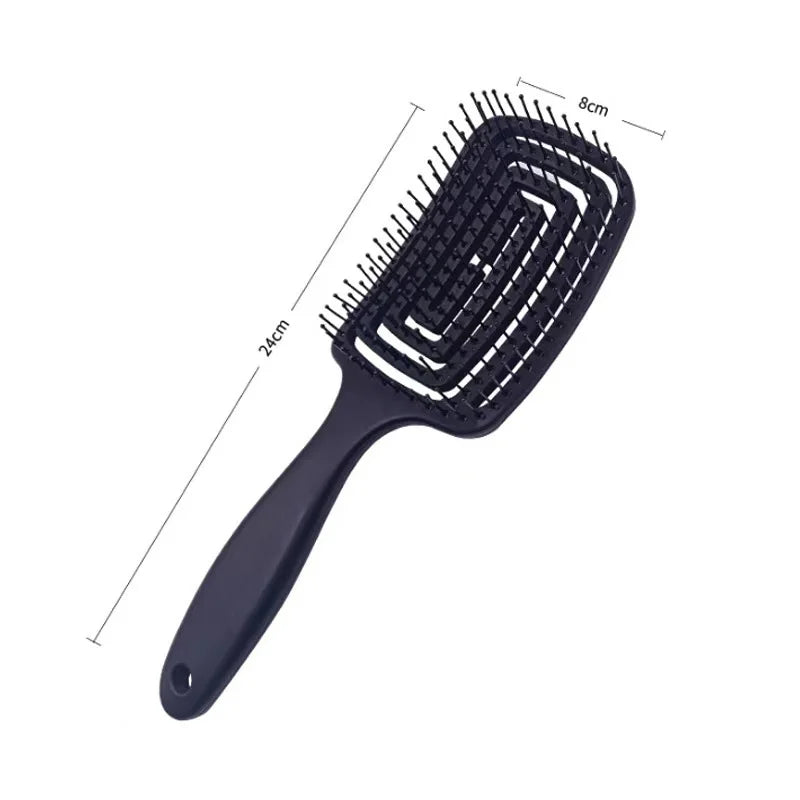 Brosse de Massage Élastique – Brosse à Démêler Creuse & Séchage Rapide