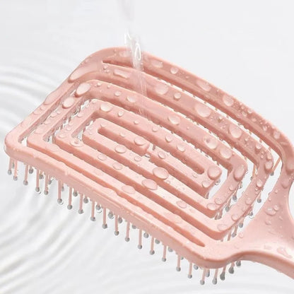 Brosse de Massage Élastique – Brosse à Démêler Creuse & Séchage Rapide