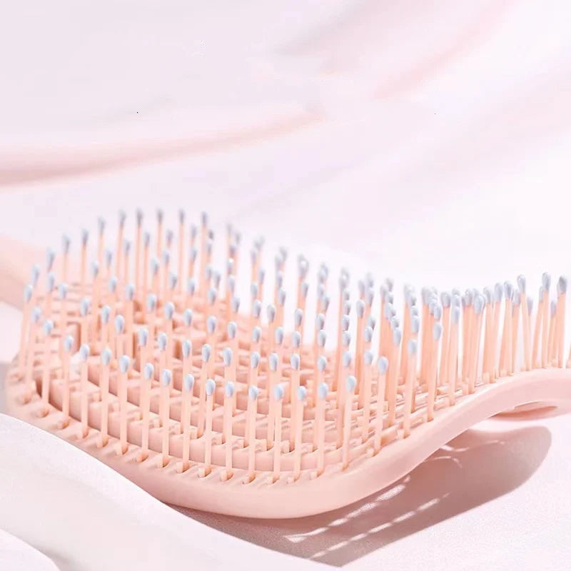 Brosse de Massage Élastique – Brosse à Démêler Creuse & Séchage Rapide